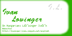 ivan lowinger business card